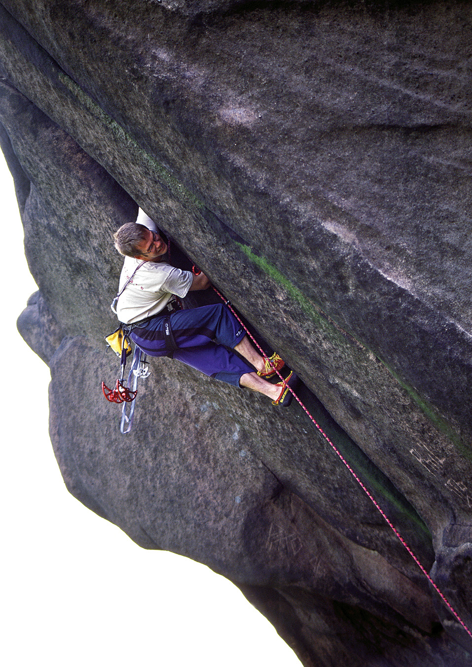 Richie Patterson deep in Ramshaw Crack (E4 6a), Ramshaw. Photo: © David Simmonite