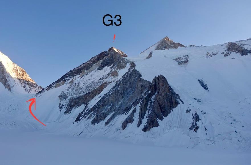 The line of Edge of Entropy on the West Ridge of G3. Photo: Tom Livingstone