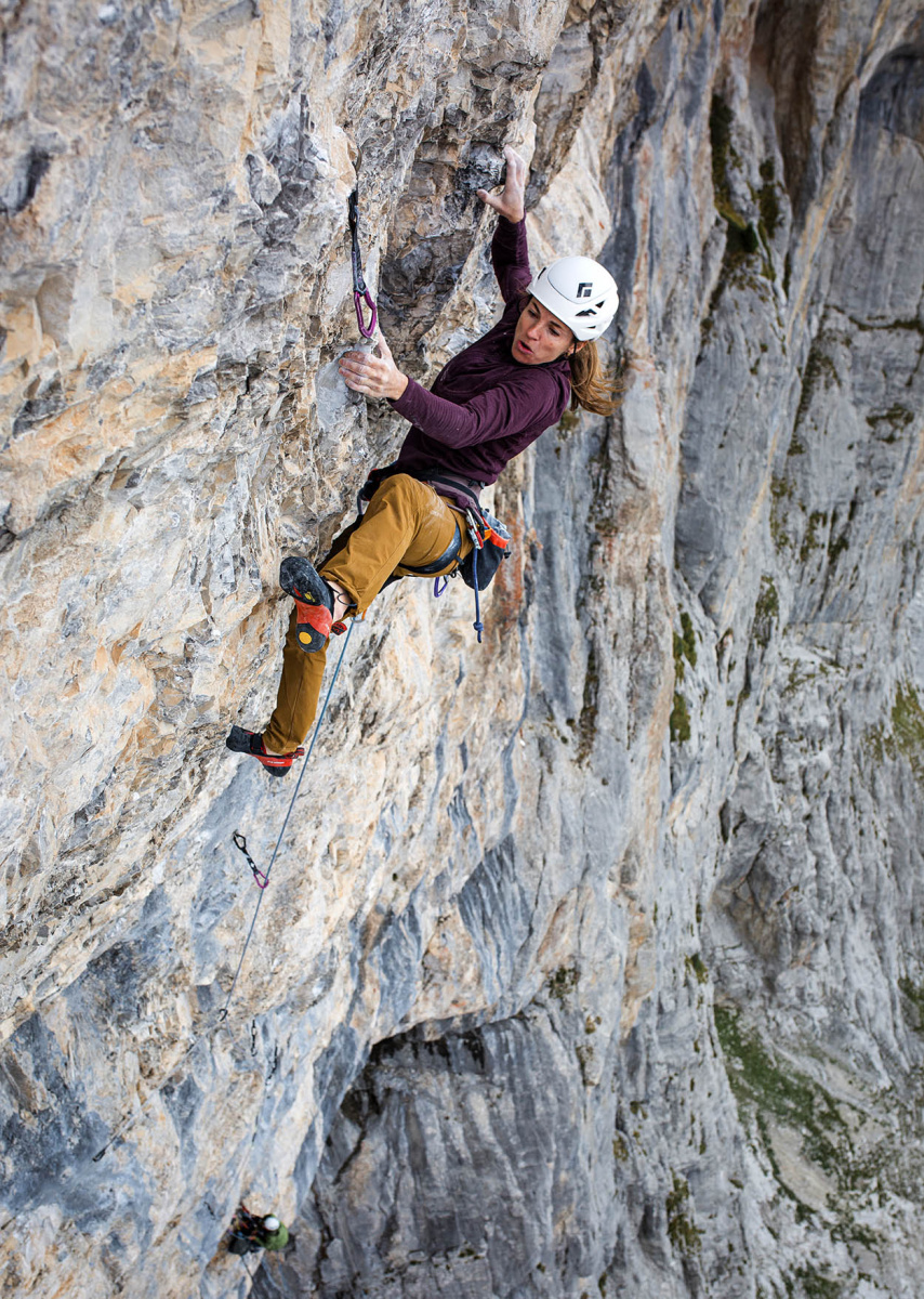 Babsi Zangerl climbing Seventh Direction (F8c). Photo: Jacopo Larcher