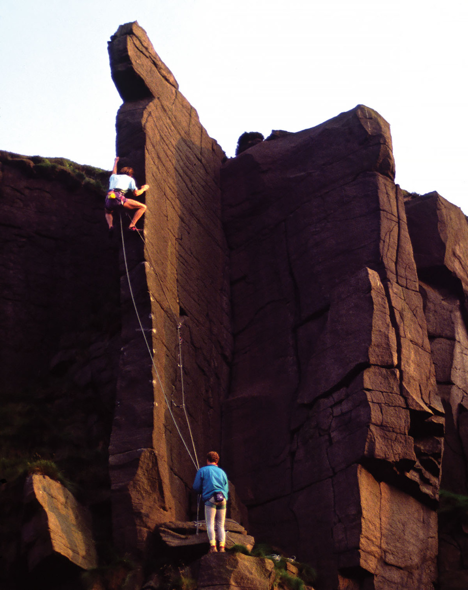 Andy Cave on the first ascent of Bloodrush (E6 6b). Photo: © Neil McAdie